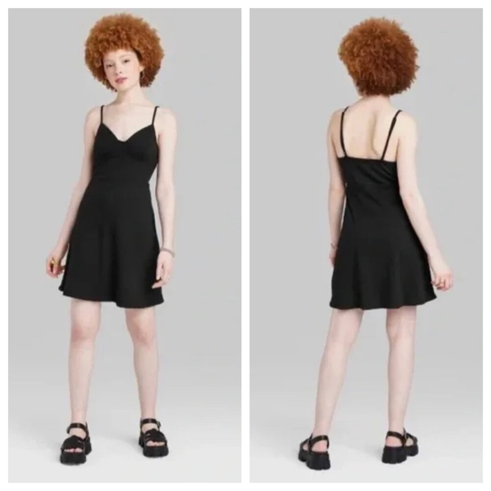 NEW Wild Fable Women's Mini Knit Skater Dress - Black - Size XS